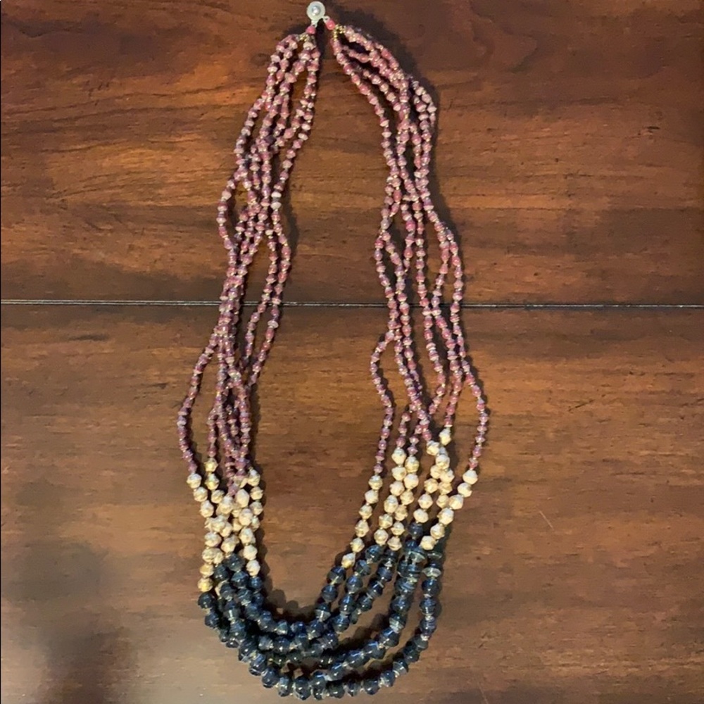 Multi-colored stranded necklace